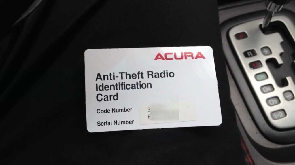 Código de radio Acura Código de radio