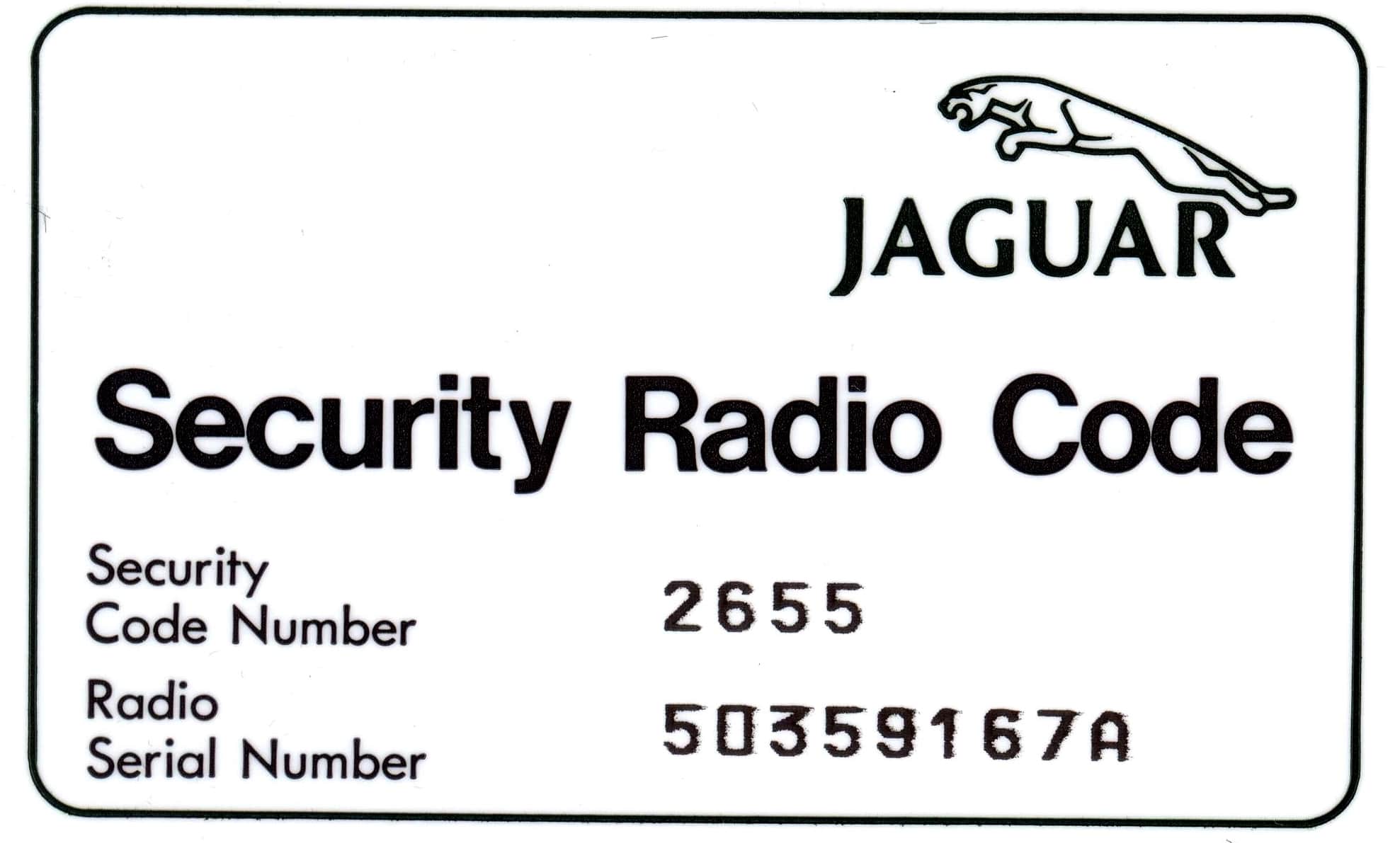 Jaguar Radio Code