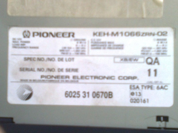 Pioneer Radio Code