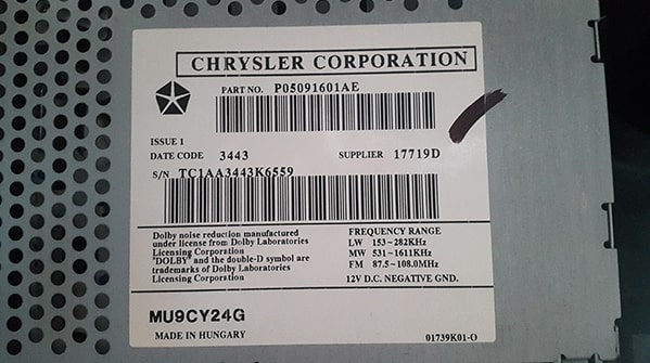 Chrysler Serial Number