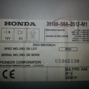Find Honda Radio Serial Number