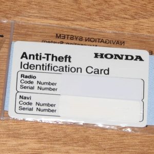 Honda Anti Theft Radio Code