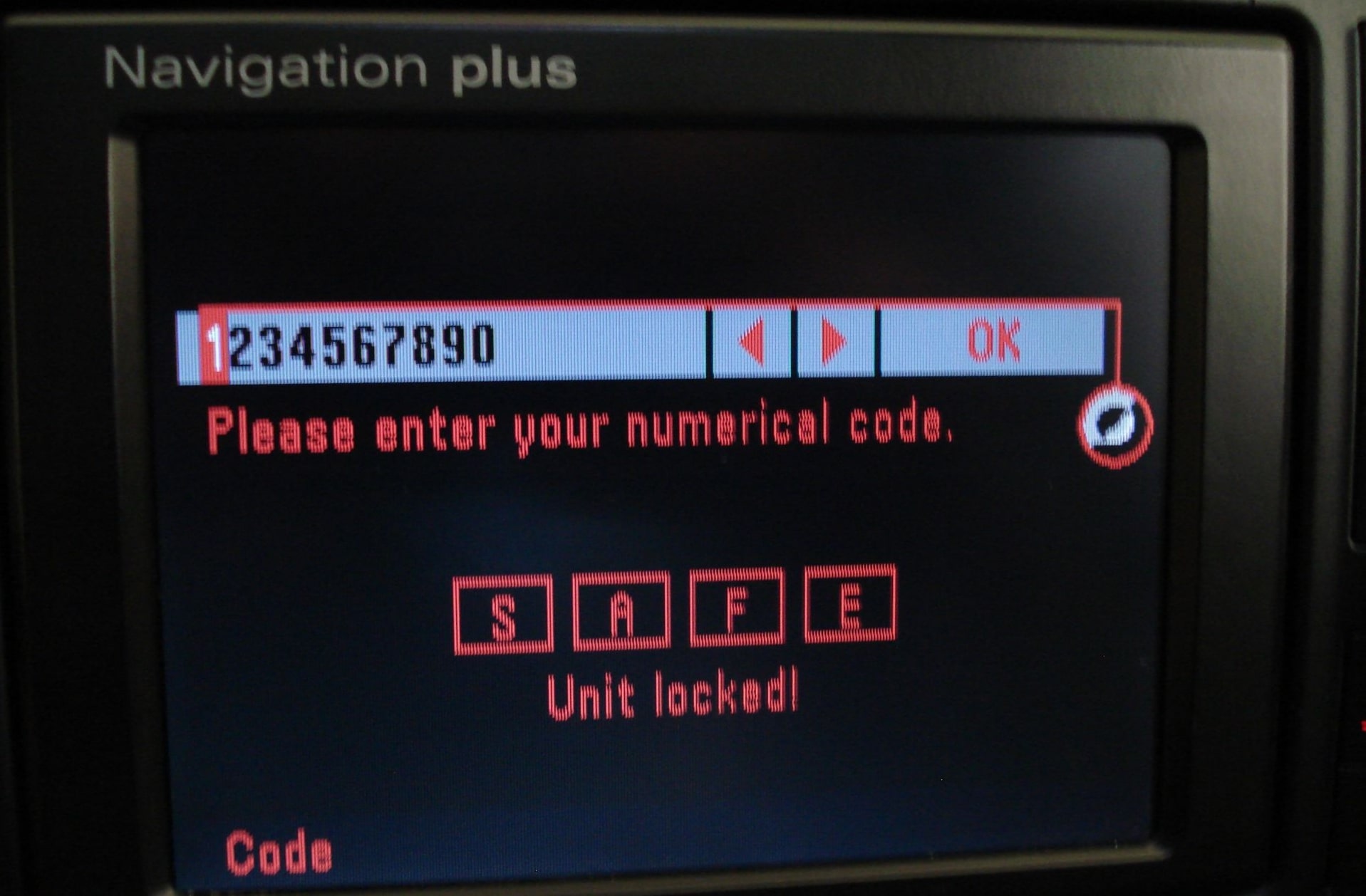 Audi Navigation Code