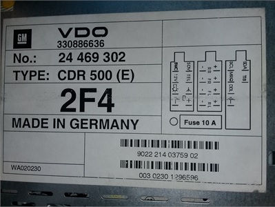 CDR 500 Serial Number